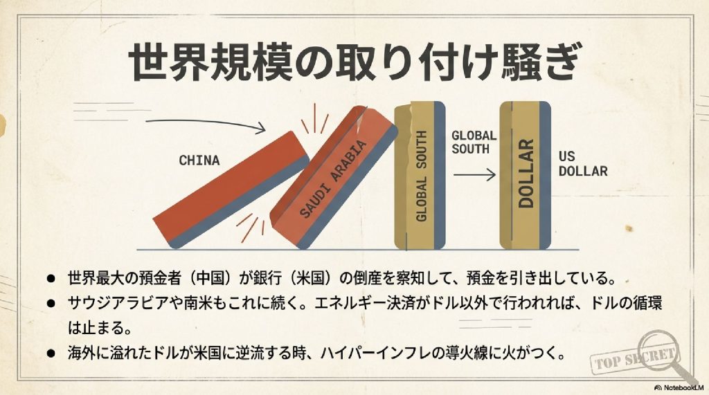 世界規模の「取り付け騒ぎ」への警戒