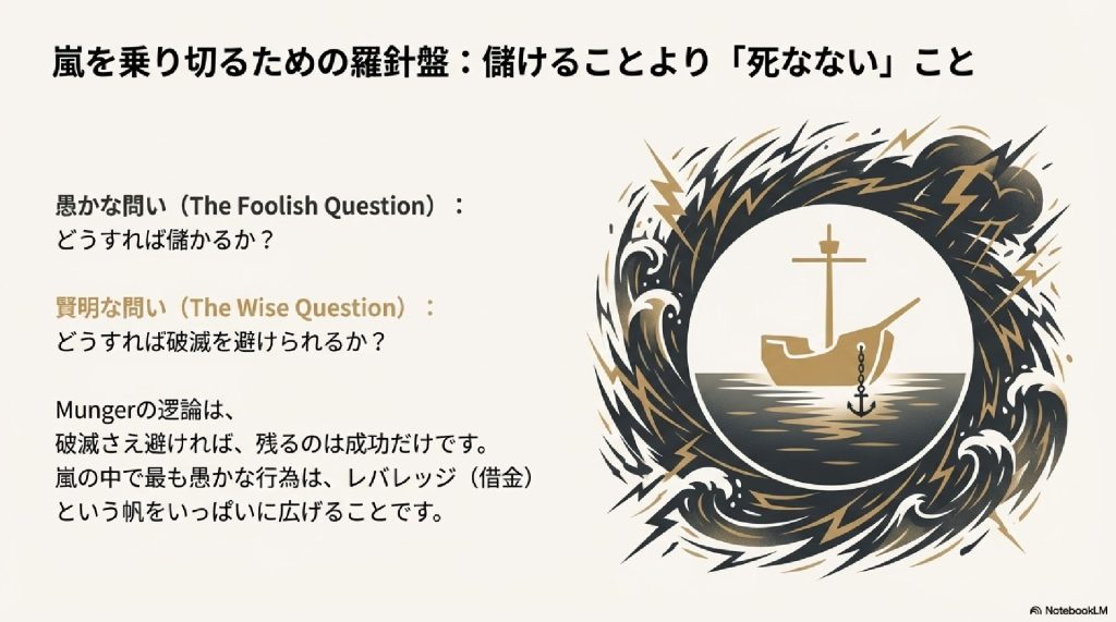 嵐を乗り切る羅針盤:儲けることより「死なない」こと