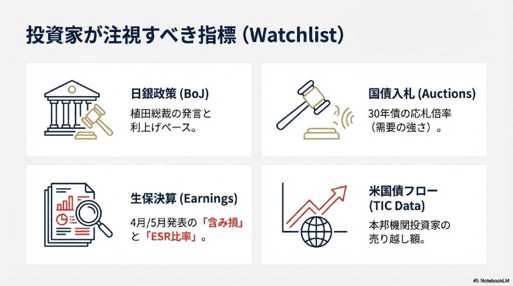 投資家が注視すべき指標（Watchlist）
