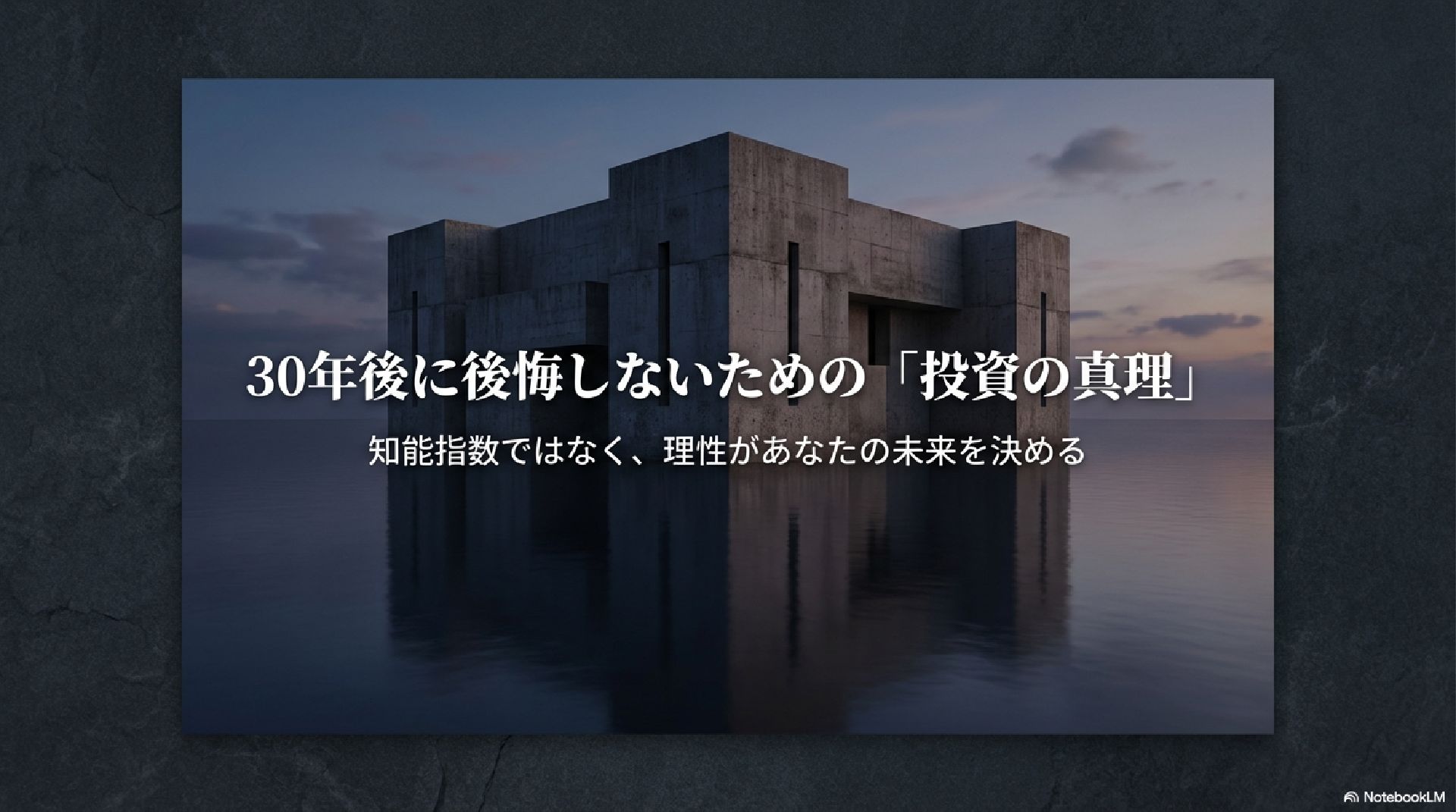 30年後に後悔しないための「投資の真理」：IQではなく理性があなたの未来を決める