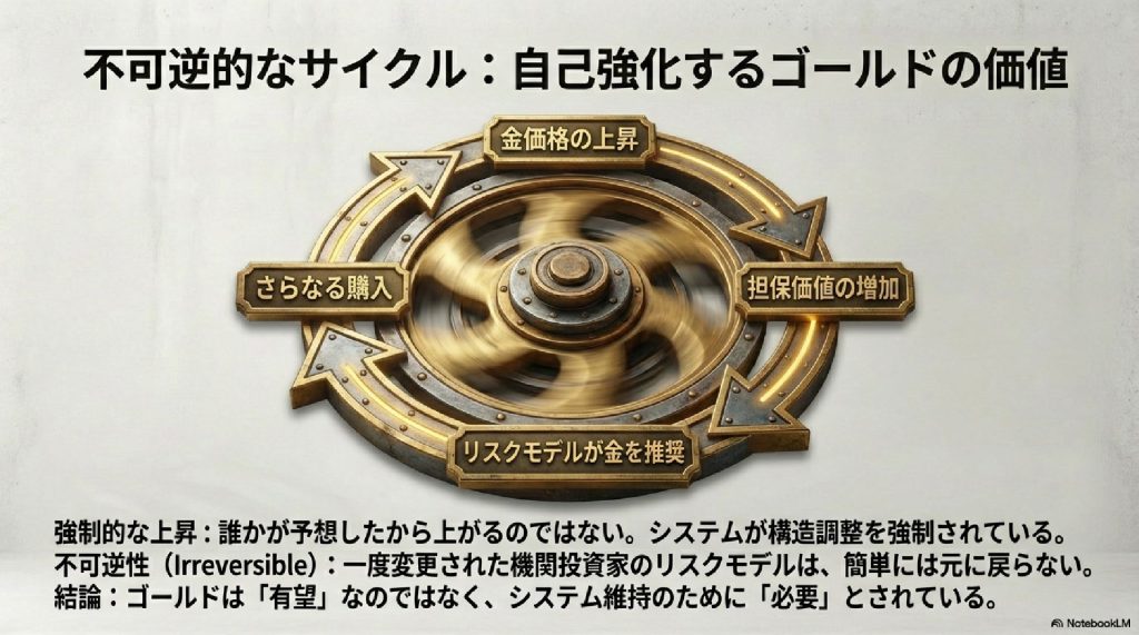不可逆的なサイクル：自己強化するゴールドの価値