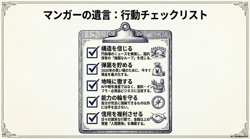 マンガーの遺言：行動チェックリスト