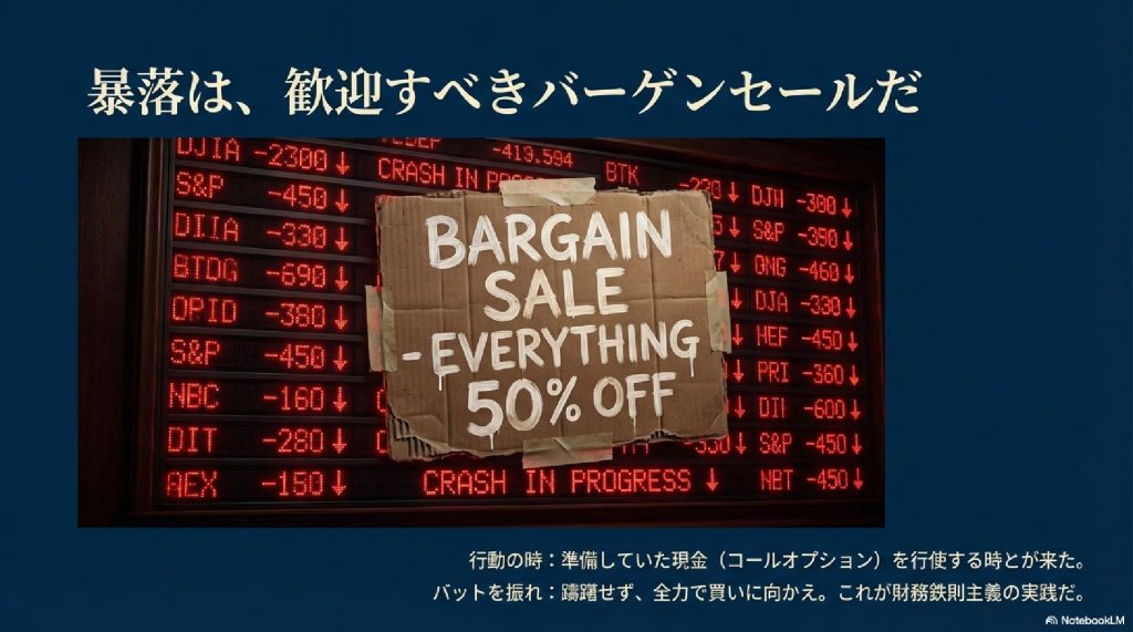 暴落は歓迎すべきバーゲンセールだ
