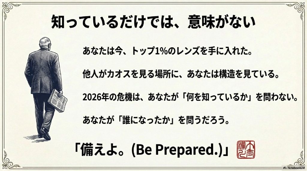 知識を行動へ：「誰になったか」が問われる時
