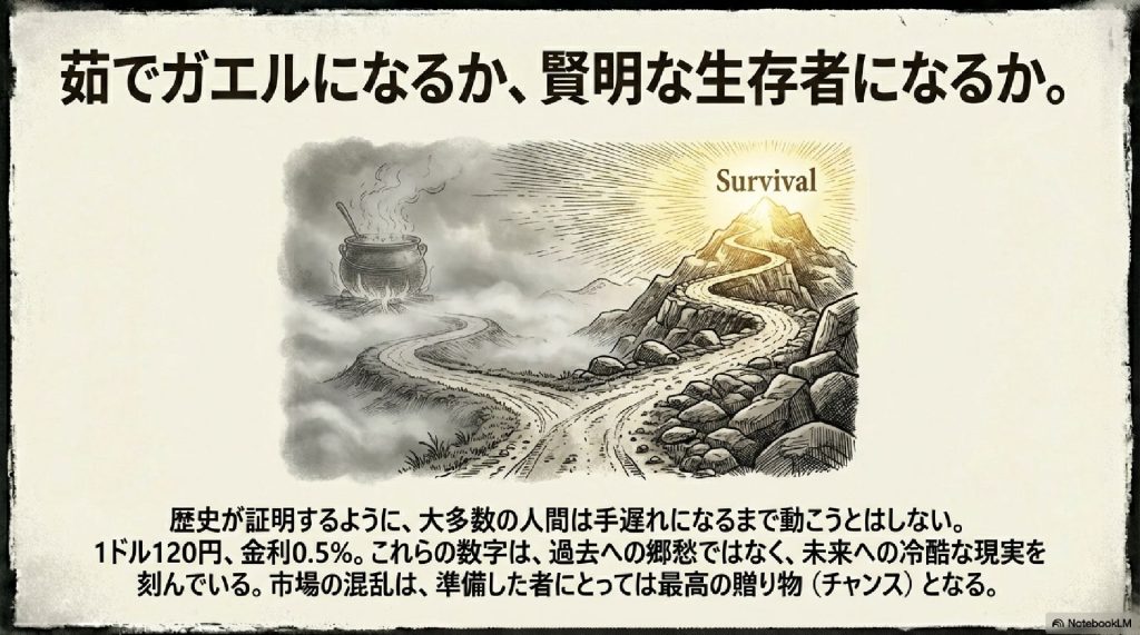茹でガエルになるか、賢明な生存者になるか