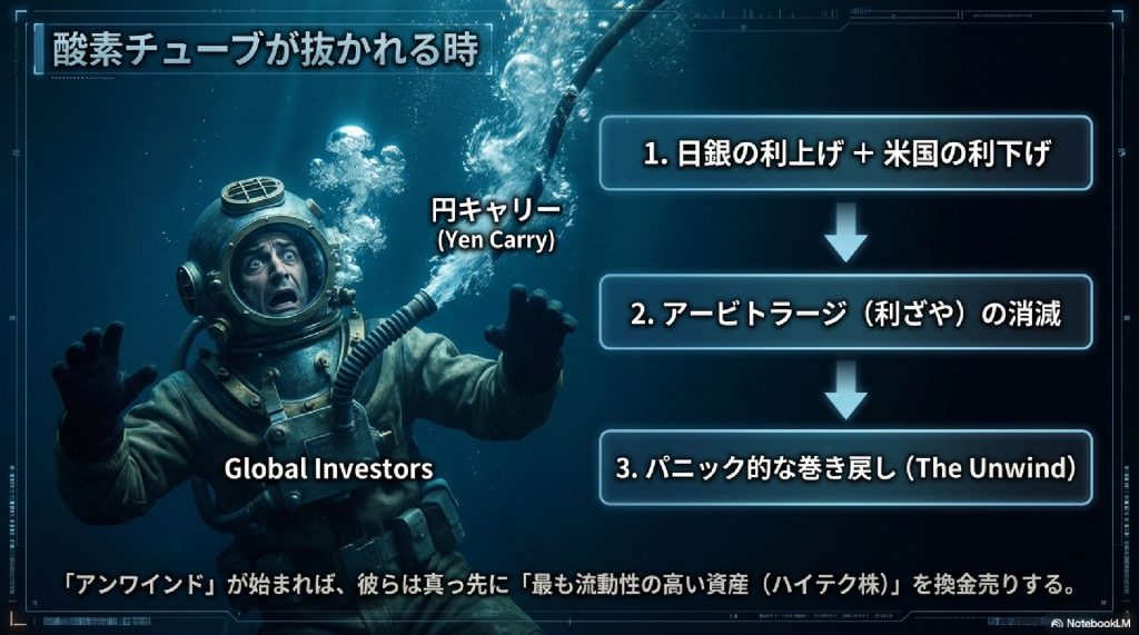 酸素チューブが抜かれる時：パニック的な巻き戻し