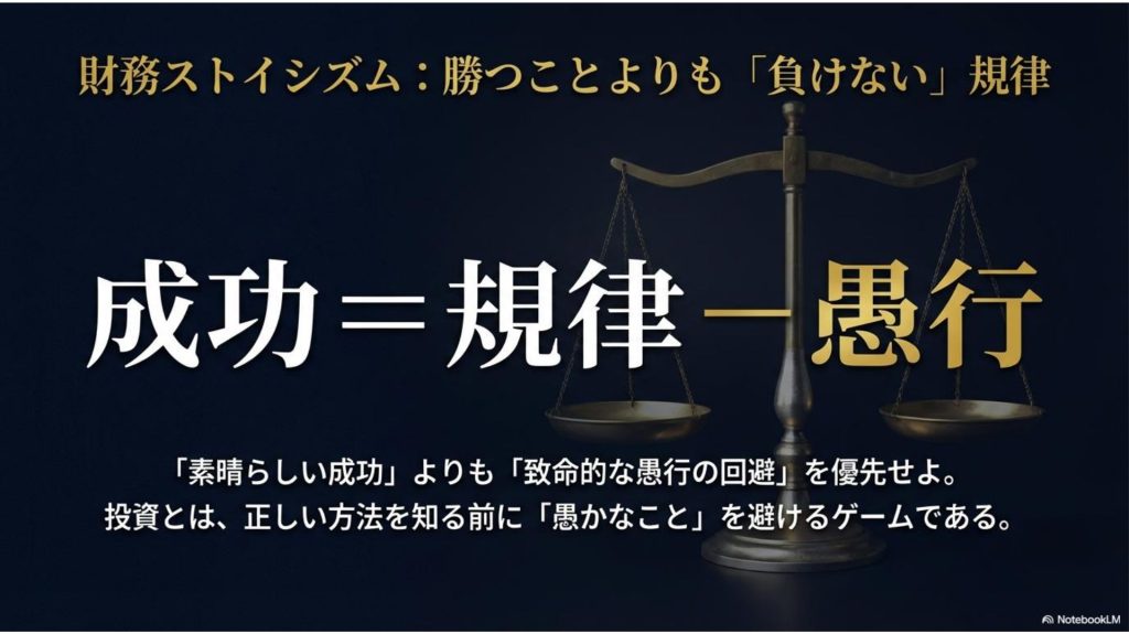 財務ストイシズム：勝つことよりも「負けない」規律