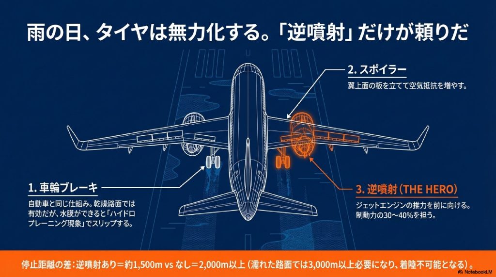 雨の日、タイヤは無力化する。頼れるのは「逆噴射」だけ