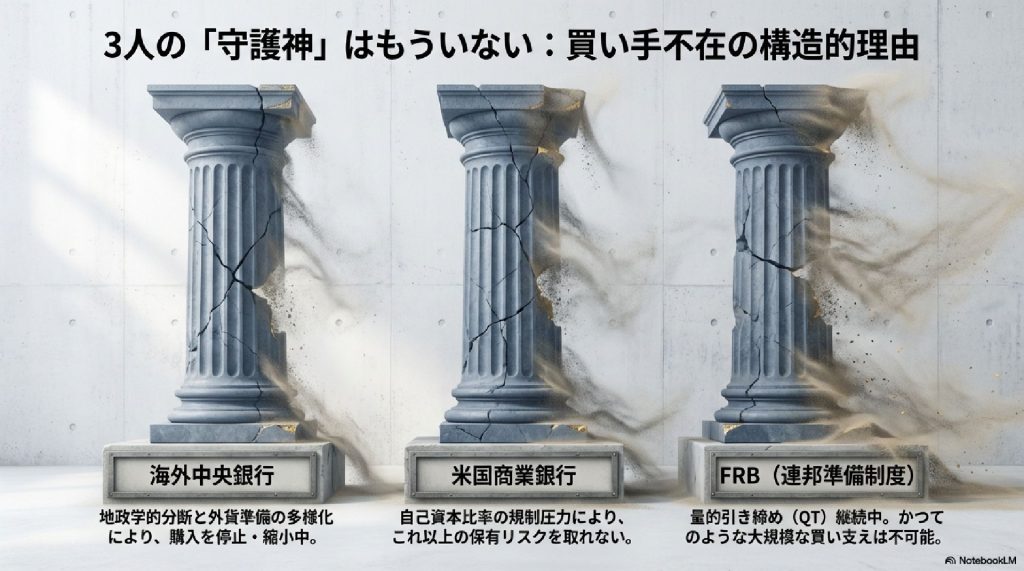 支え手を失った市場：3人の「守護神」の不在