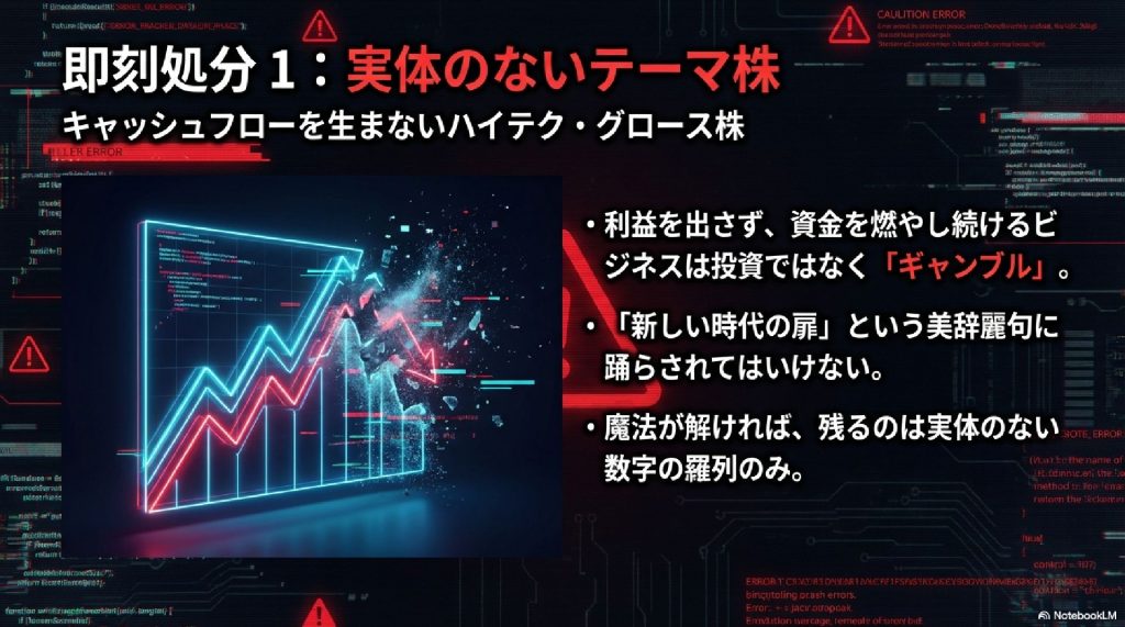 即刻処分１：実体のないテーマ株