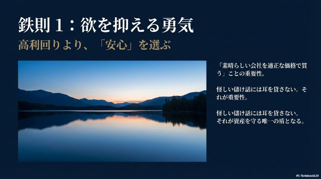 鉄則1:欲を抑える勇気