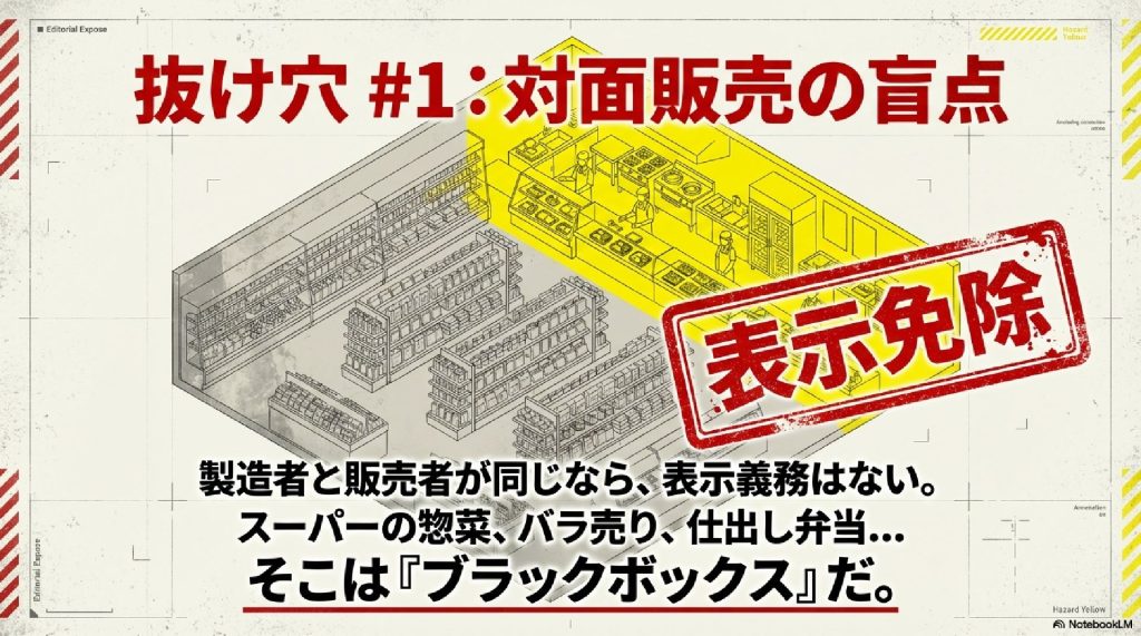 食品表示の抜け穴①:対面販売のブラックボックス
