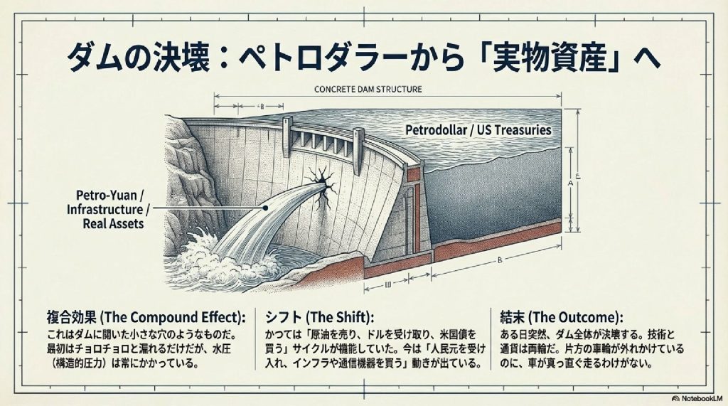 ダムの決壊：ペトロダラーから「実物資産」へのシフト