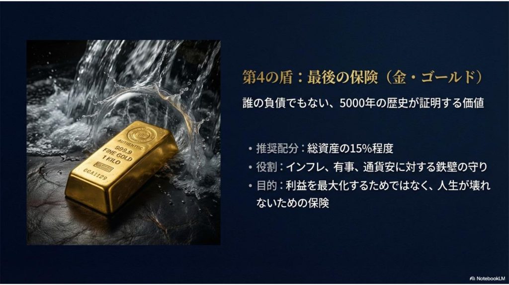第4の盾：最後の保険（金・ゴールド）