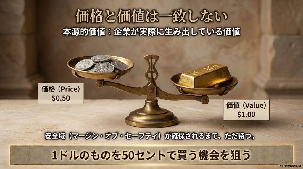 価格と価値は一致しない：安全域を狙う