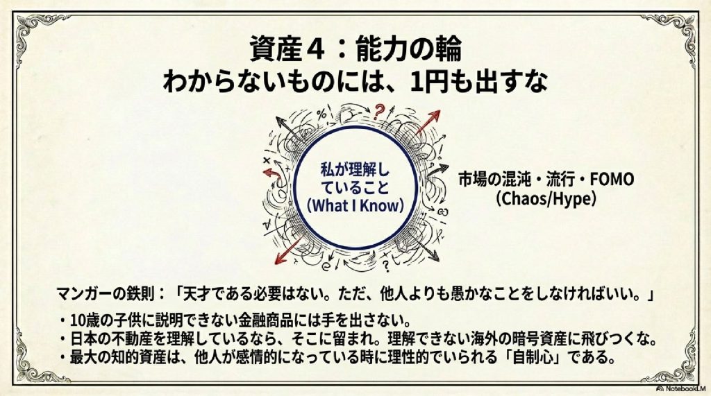 賢人の資産4：能力の輪（わからないものには1円も出すな）