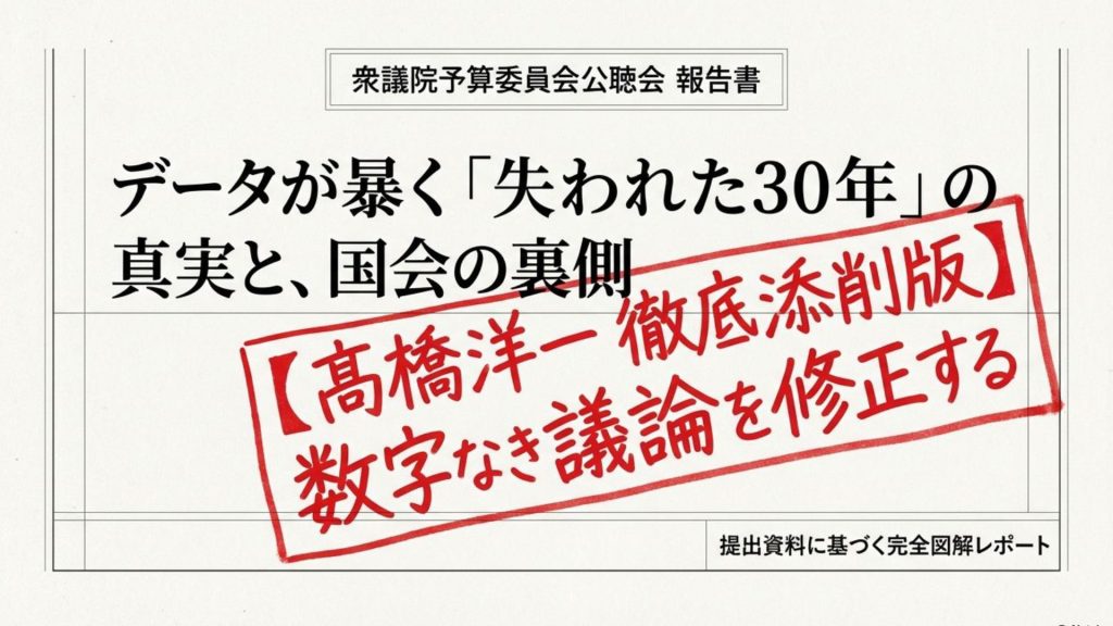 【徹底添削】数字なき国会議論をデータで修正する