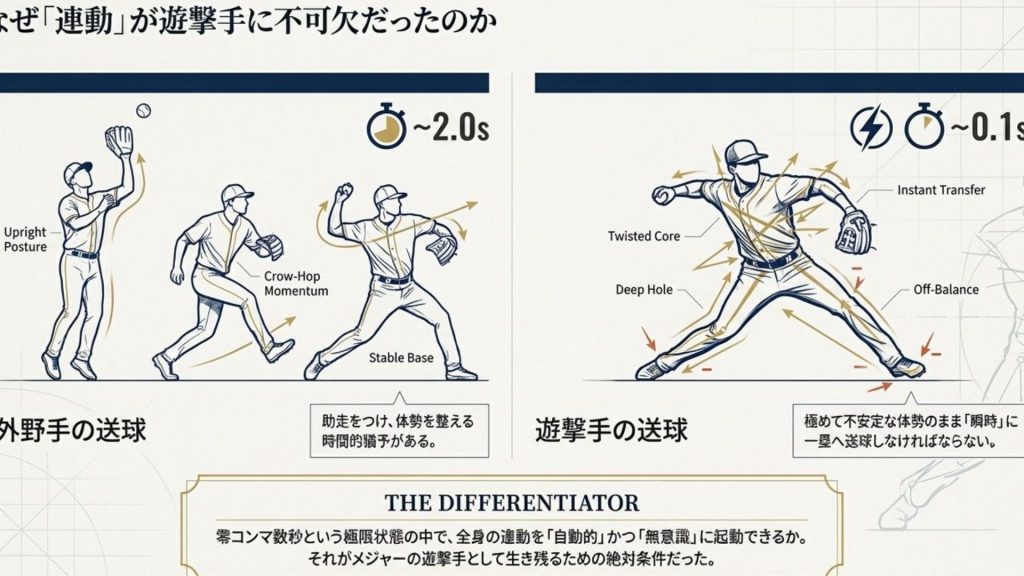 遊撃手に「連動」が不可欠な理由：0.1秒の極限状態を生き抜く