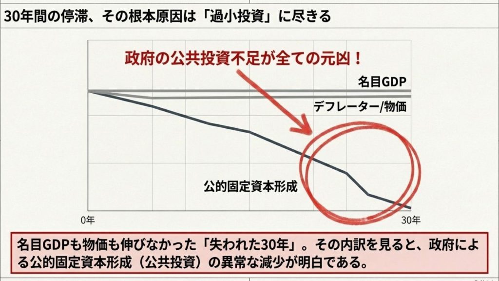 「失われた30年」の根本原因は政府の「過小投資」に尽きる