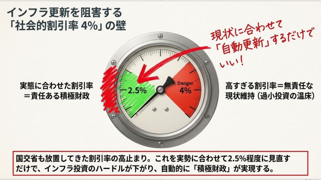 インフラ更新を阻害する「社会的割引率4%」の壁